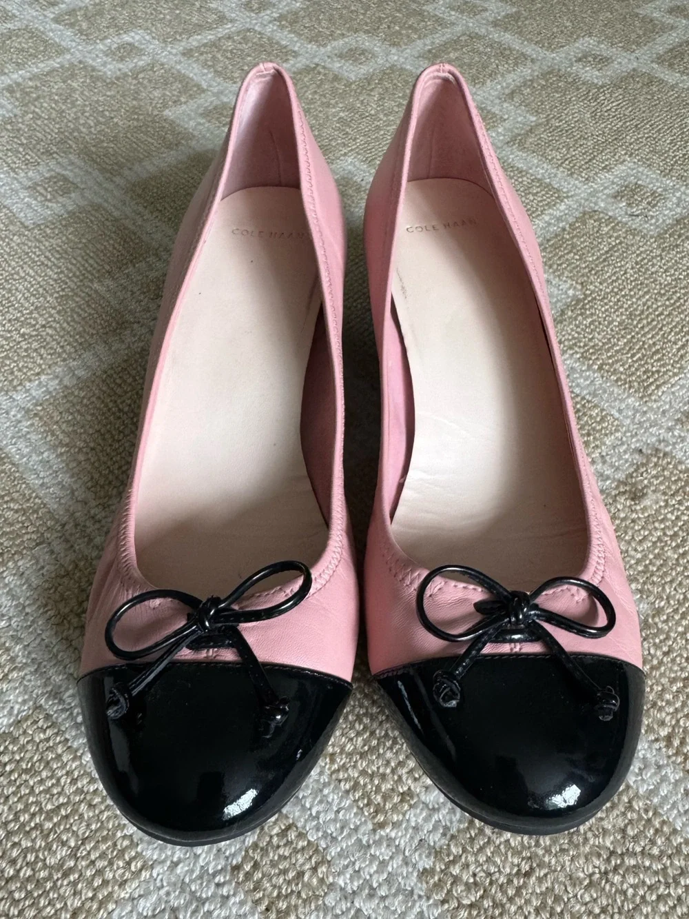 Cole Haan Nike Air Pink Leather Cap Toe Wedge Ballet Shoes Size 8.5 - Picture 11 of 13
